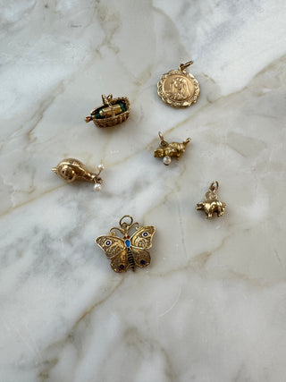 Vintage Gold Snail Charm