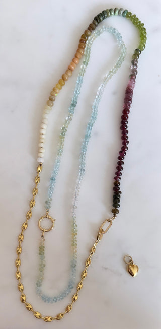 Medium Gemstone & Gold Rainbow 65cm