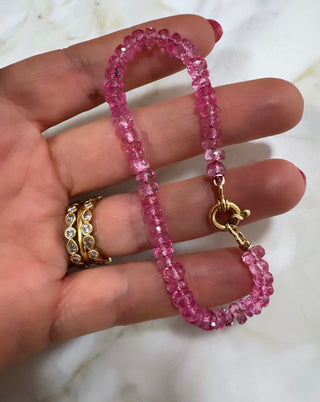 Medium Pink Topaz Bracelet 18.5cm