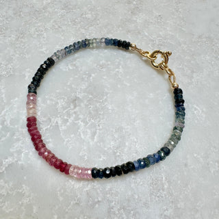 Small Blush & Navy Sapphire bracelet 18cm