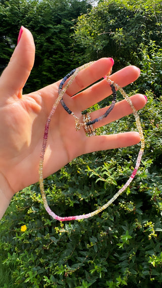 Small Blush & Navy Sapphire bracelet 18cm