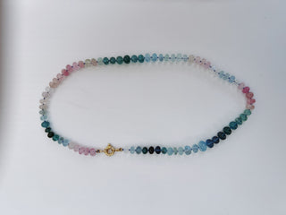 Knotted Gemstone Necklace with solid 18ct Gold Bolt Clasp